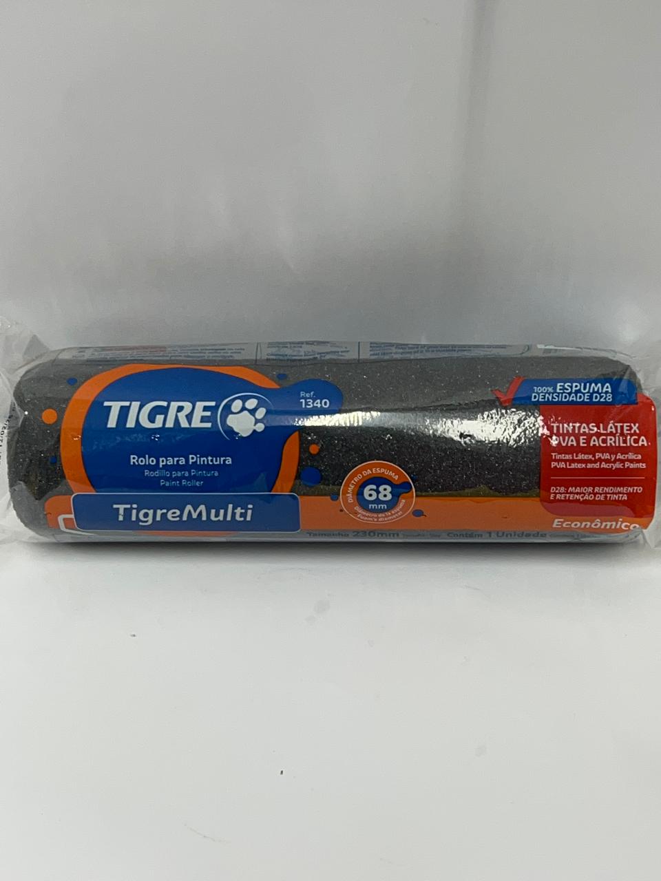 TIGRE ROLO 1340 ESPUMA CINZA 23CM